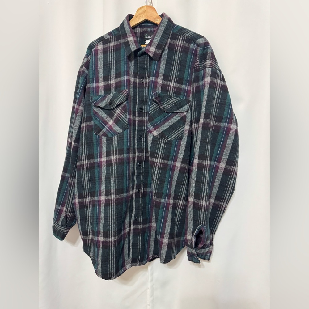 Vintage Codet Men’s Plaid Button-Up Shirt 2XL Tall
